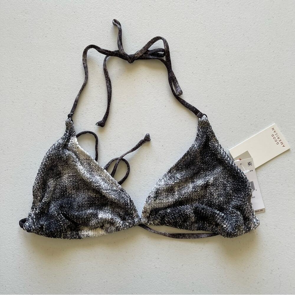 NWT Good American Tiny Ties Dye Bikini Triangle Adjustable Big Bust Swim Top